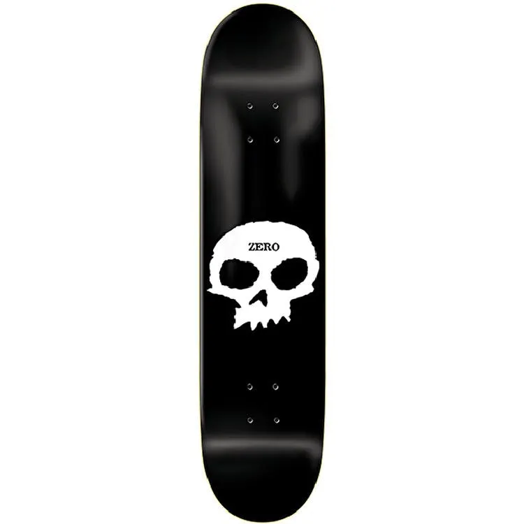 Zero Single Skull Skateboard Deck - Black/White 8.375''