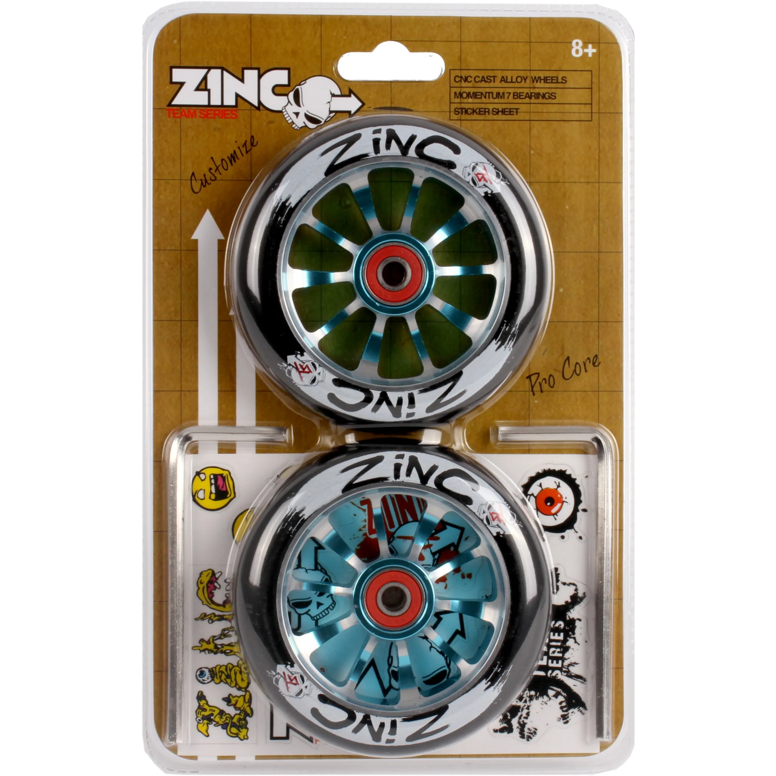 Zinc Team Scooter Wheels 110mm - Blue (pair)