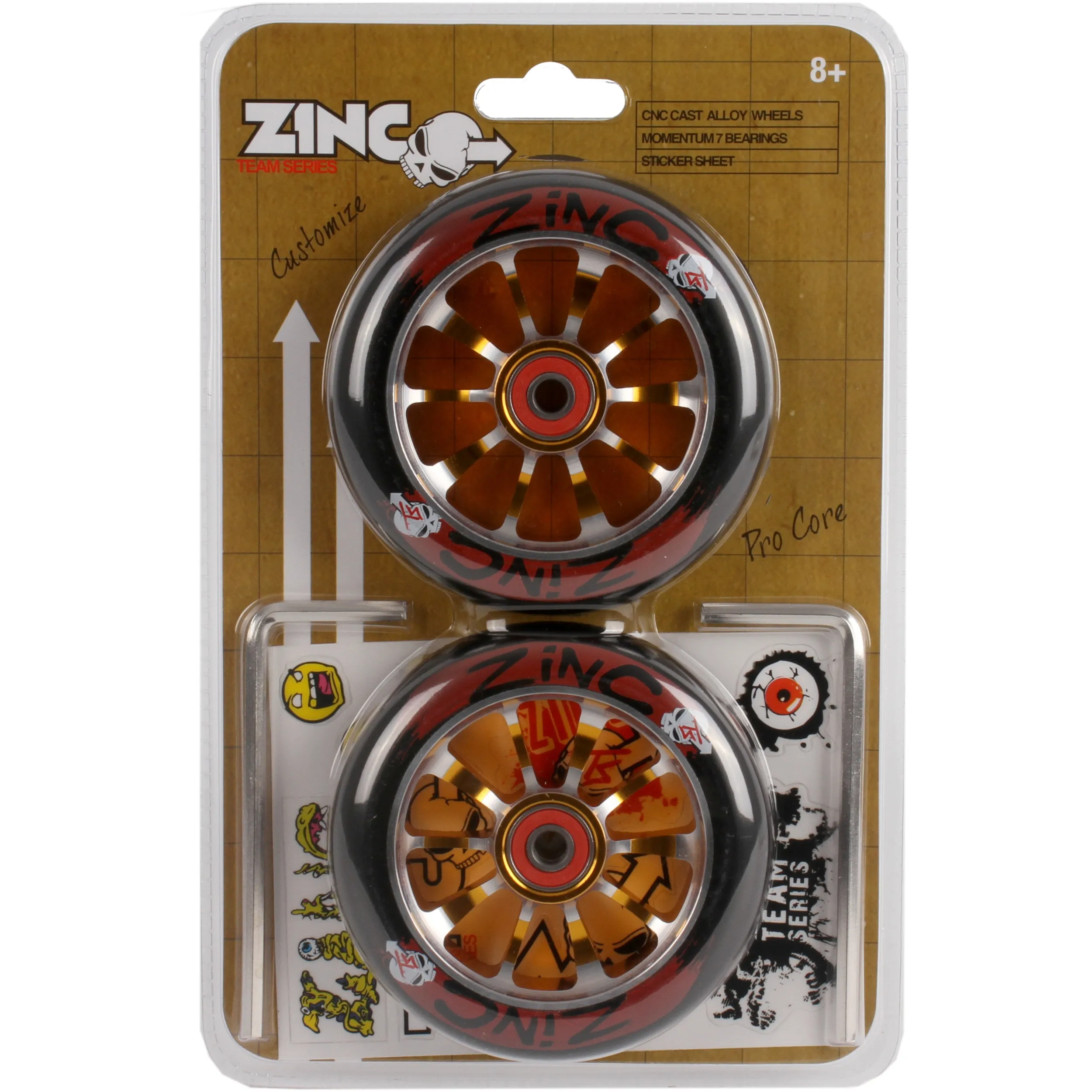Zinc Team Scooter Wheels 110mm - Gold (pair)
