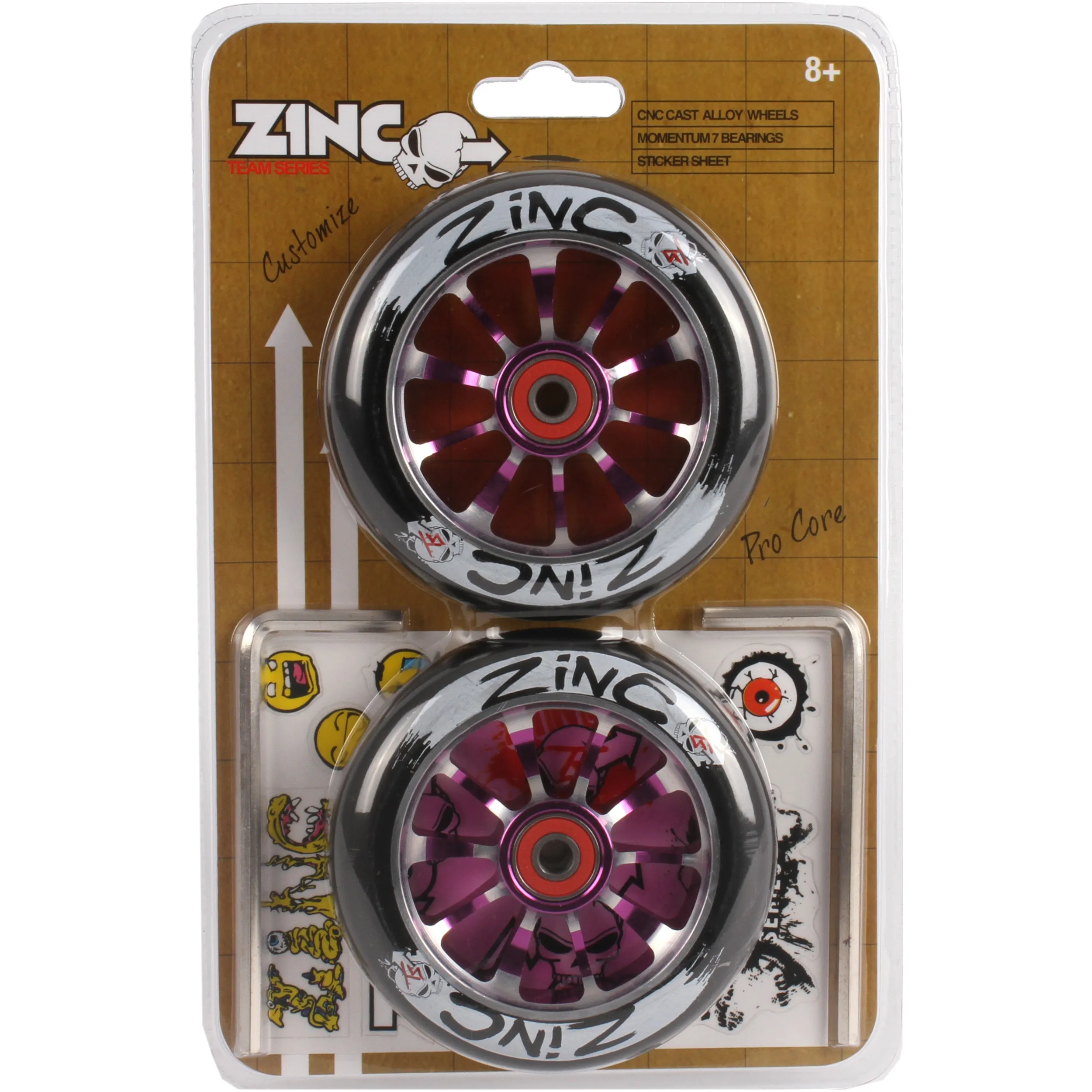 Zinc Team Scooter Wheels 110mm - Purple (pair)