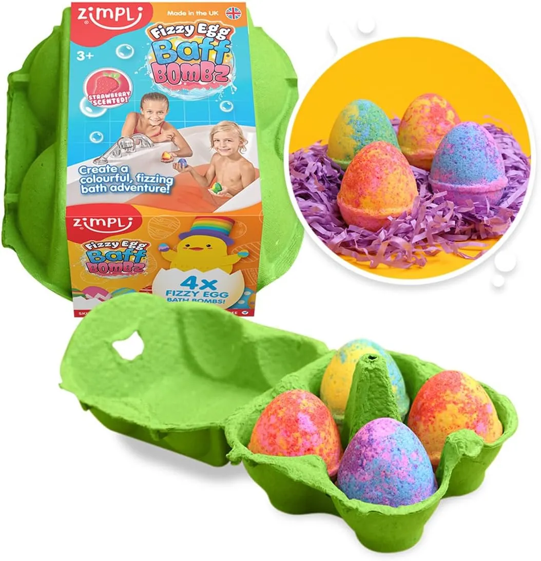 Zimpli Kids 4 x Fizzy Egg Baff Bombz