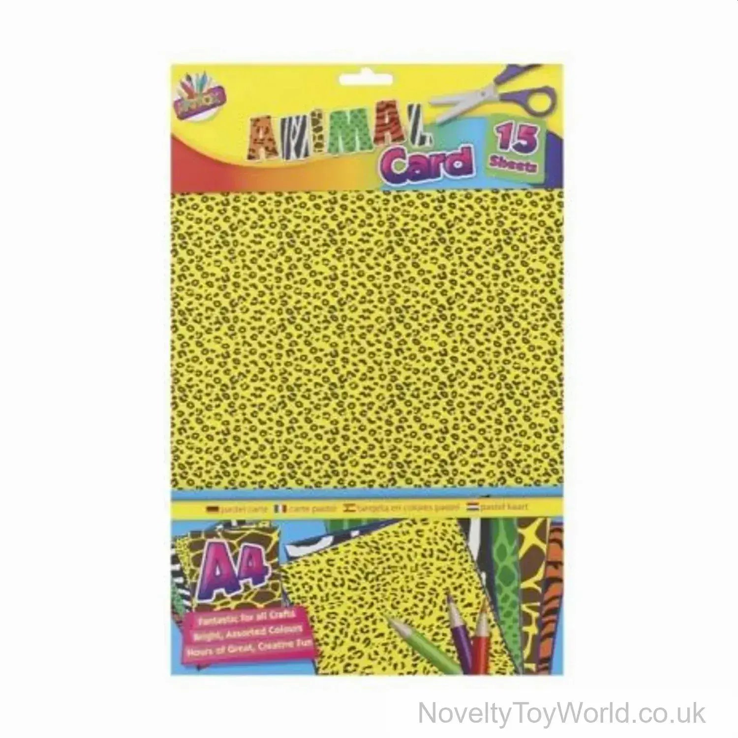 A4 Animal Print Cards - Pack of 15 Sheets