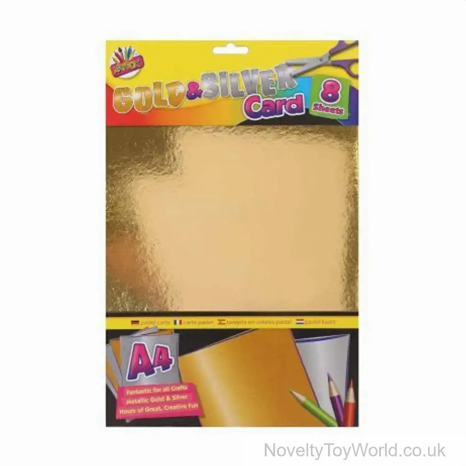 A4 Gold And Silver Card Sheets - Pack of 8