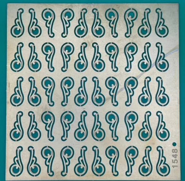 Amati Brass Ornament 8x14mm (sheet of 25 pairs)