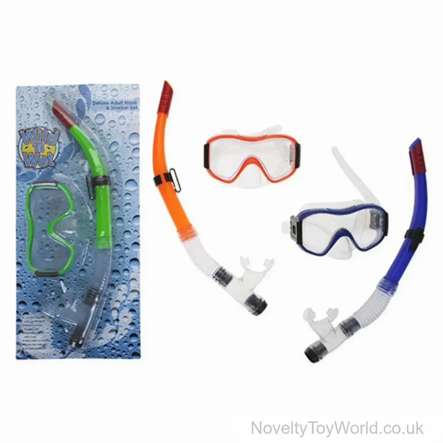 Adult Underwater Mask & Snorkel High Quality Set - Assorted Colours