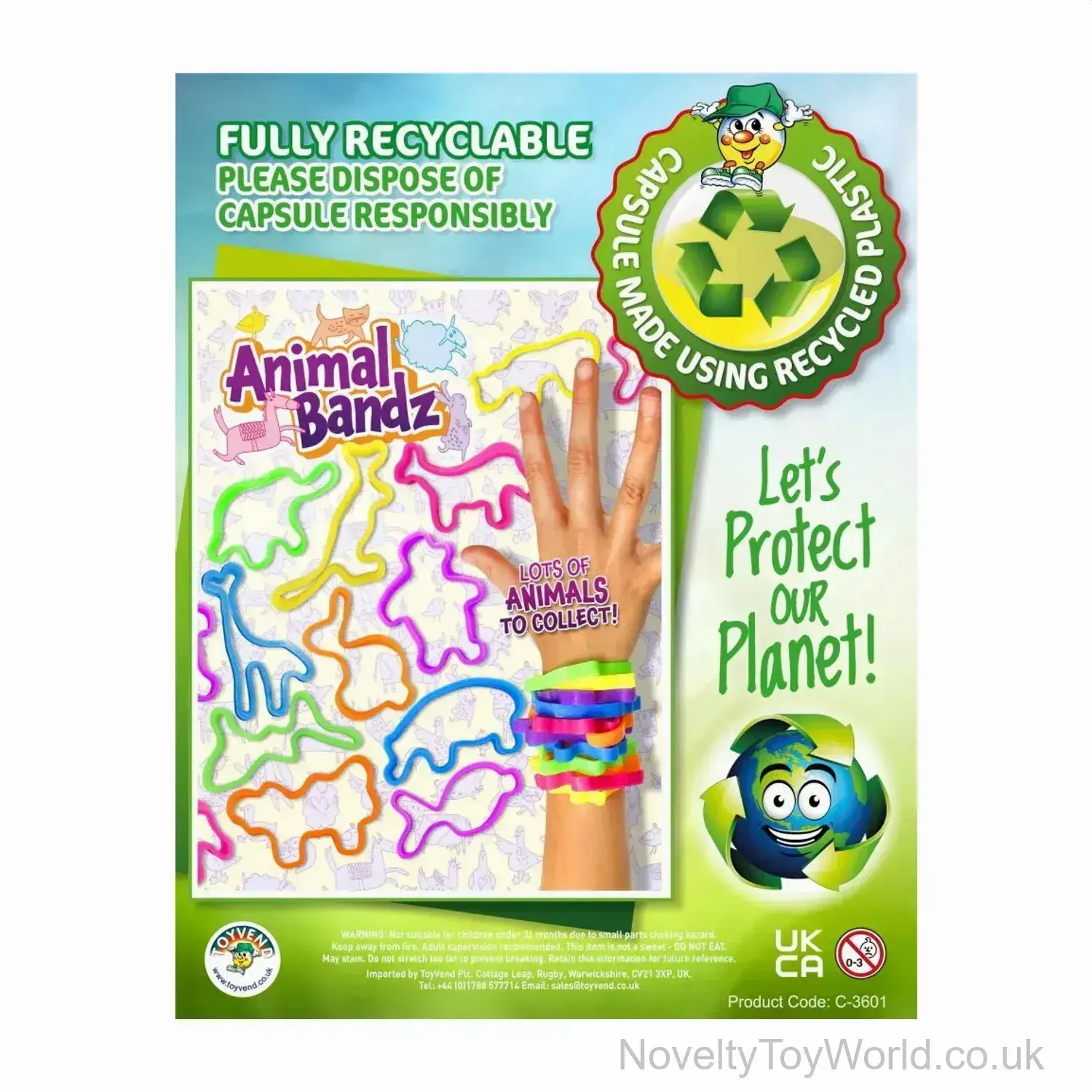 Animal Bandz Bracelets - 5 per 55mm Vending Capsule