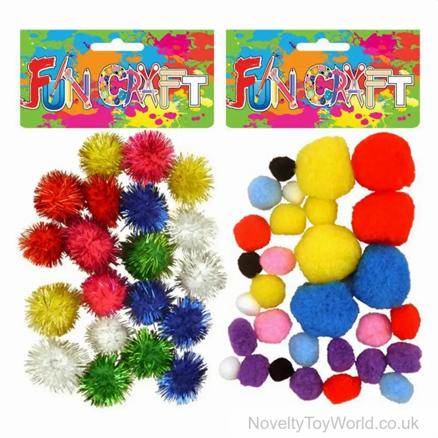 Arts and Crafts Pom Poms Packs - 2 Assorted