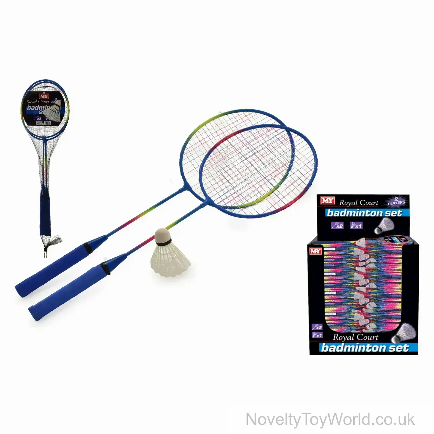 Badminton Set 2 Rackets & Shuttlecock - Rainbow Colours