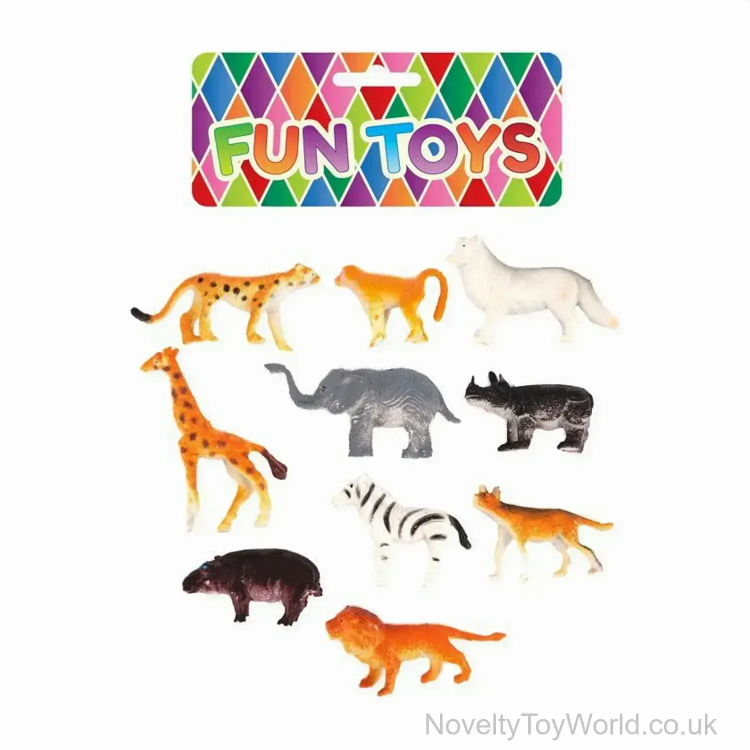 Bag of 10 Zoo Animal Figures (4-6cm)