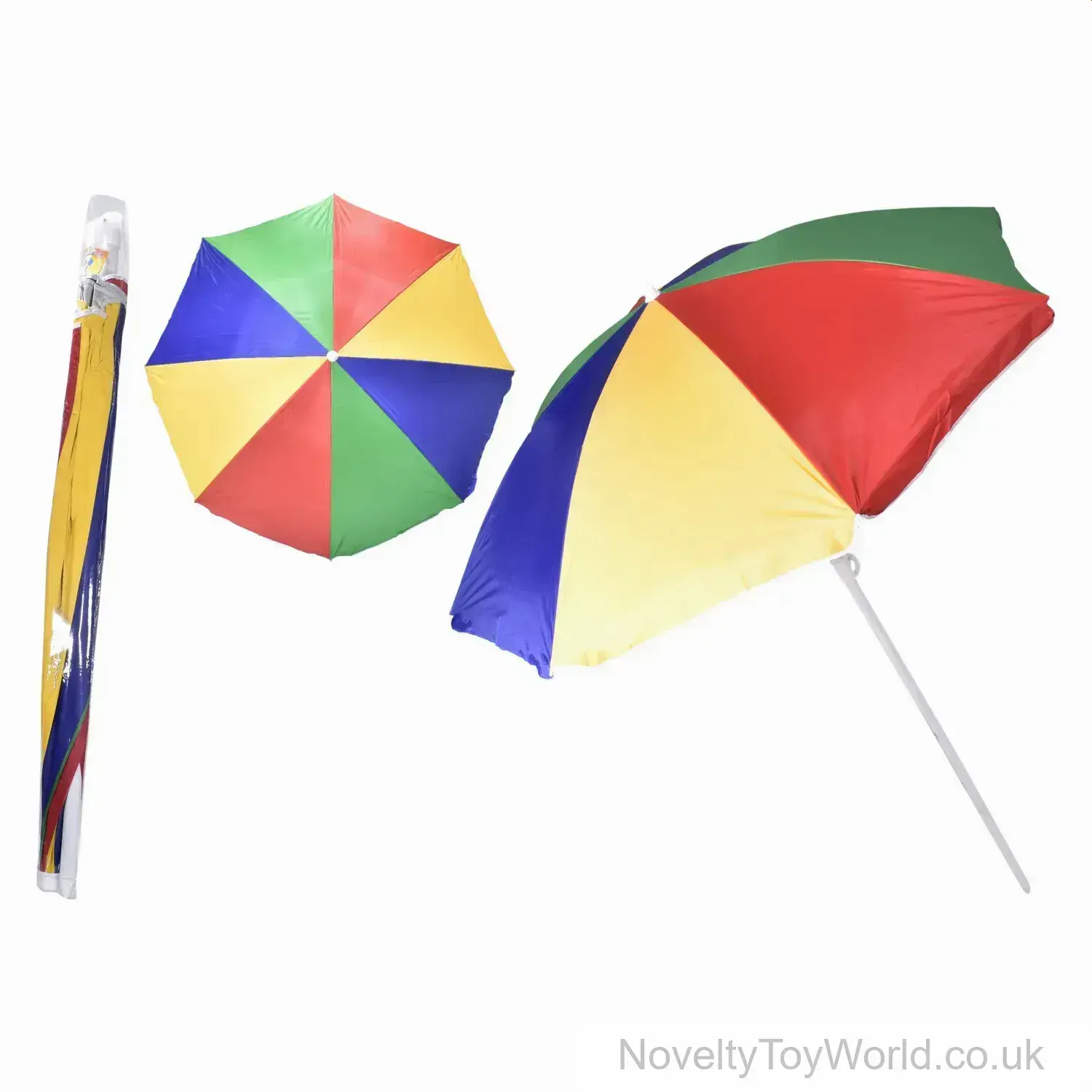 Beach Parasol UV Umbrella with Tilt - Rainbow (86cm)
