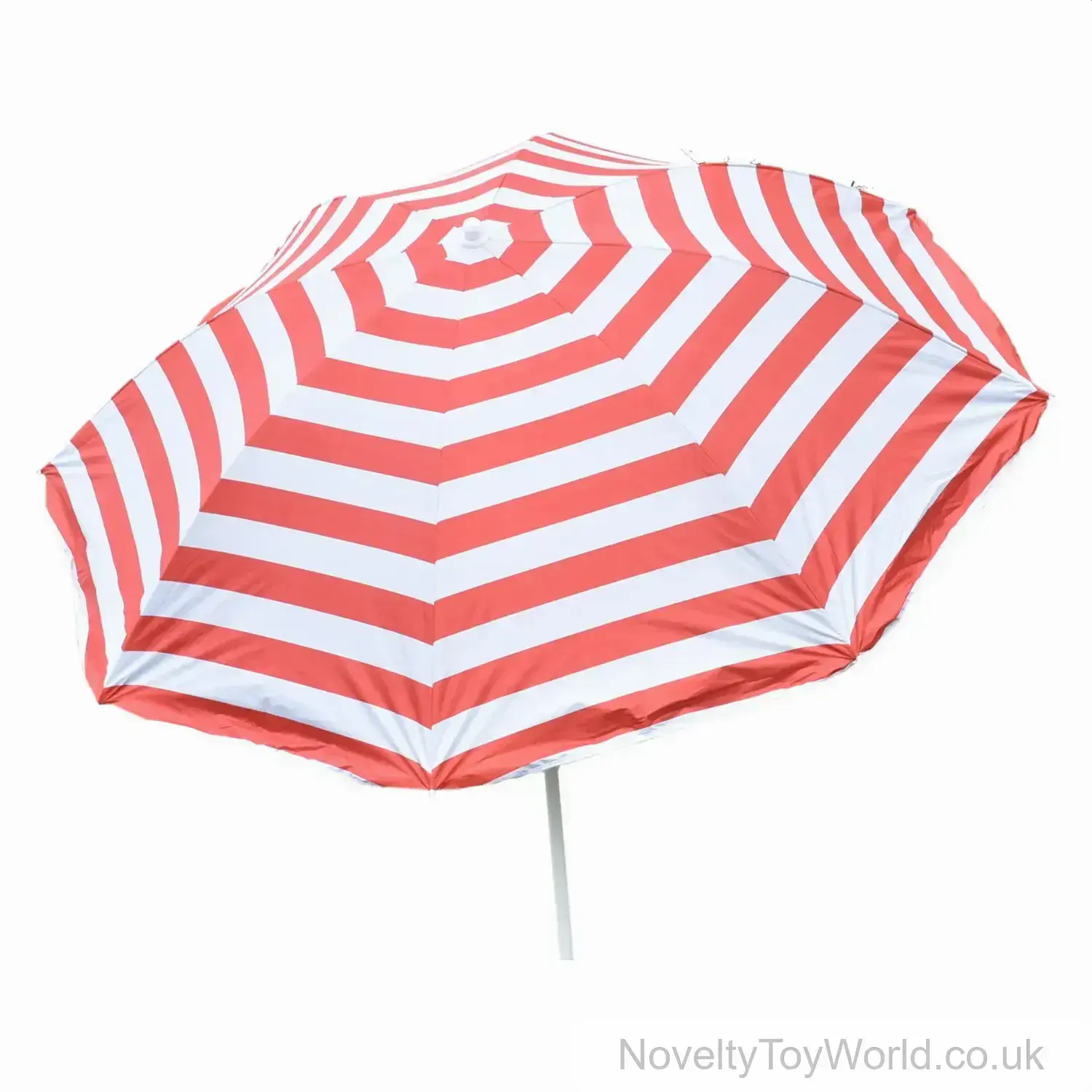 Beach Parasol UV Umbrella with Tilt - Red Striped (86cm)