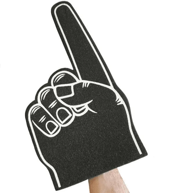 Big Foam Fingers in Black (45cm) - Wholesale Foam Hands