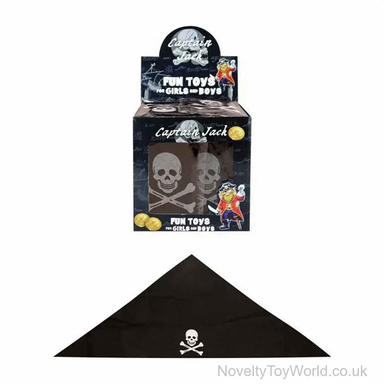 Black Pirate Skull Crossbones Bandana - Child Size