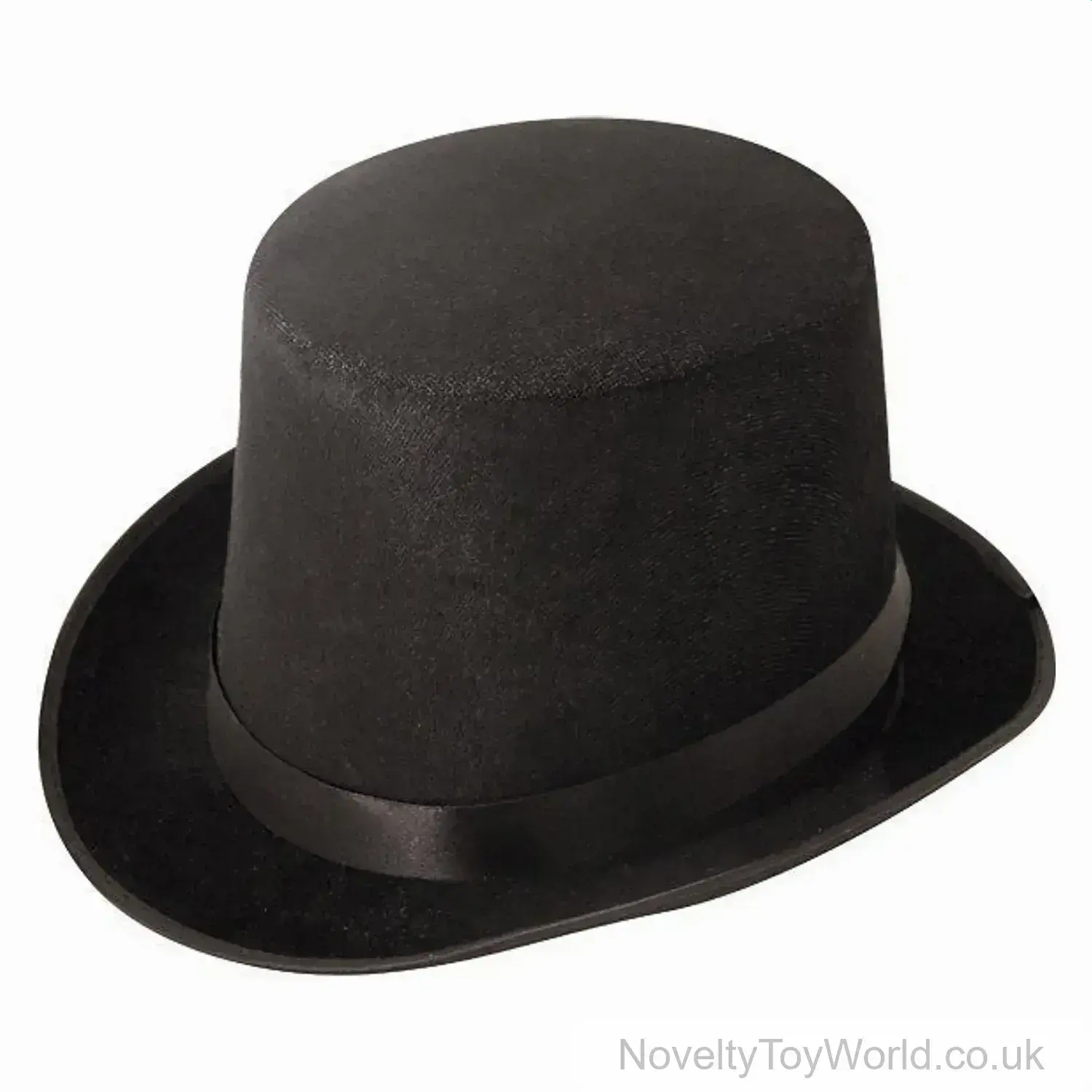 Black Soft Velour Top Hat - Adult
