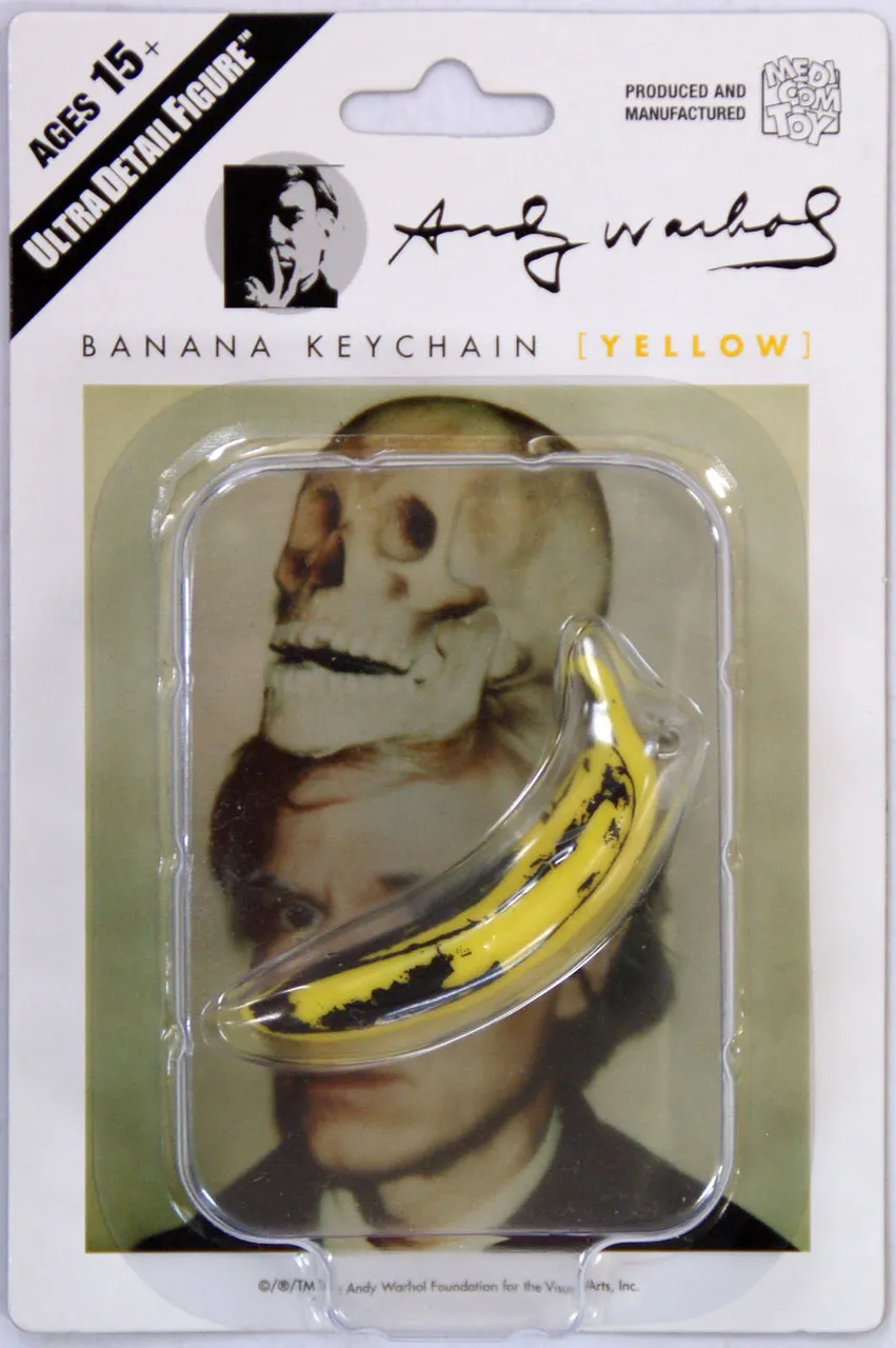 Medicom UDF-119 Ultra Detail Figure Andy Warhol BANANA KEYCHAIN Yellow
