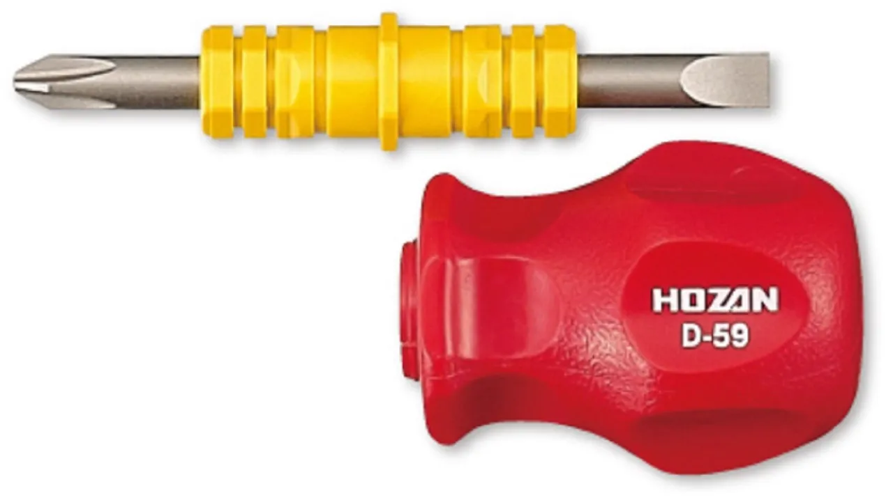Hozan D-059 (D-59) REVERSIBLE STUBBY SCREWDRIVER