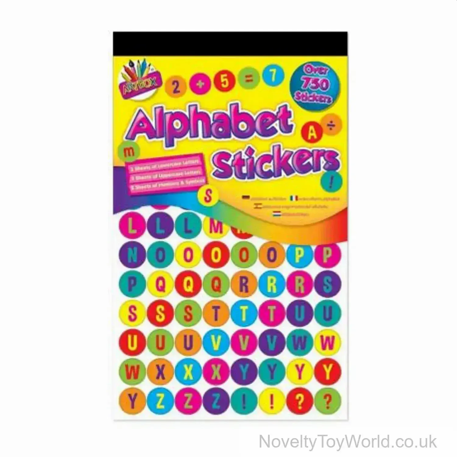 Book of 750 Alphabet Stickers - Assorted Colours