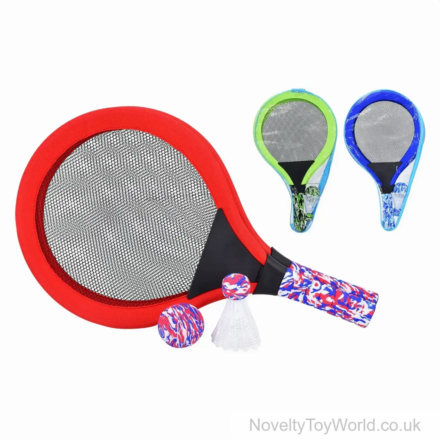 Bouncy Mesh Soft Racket, Ball & Shuttlecock Set