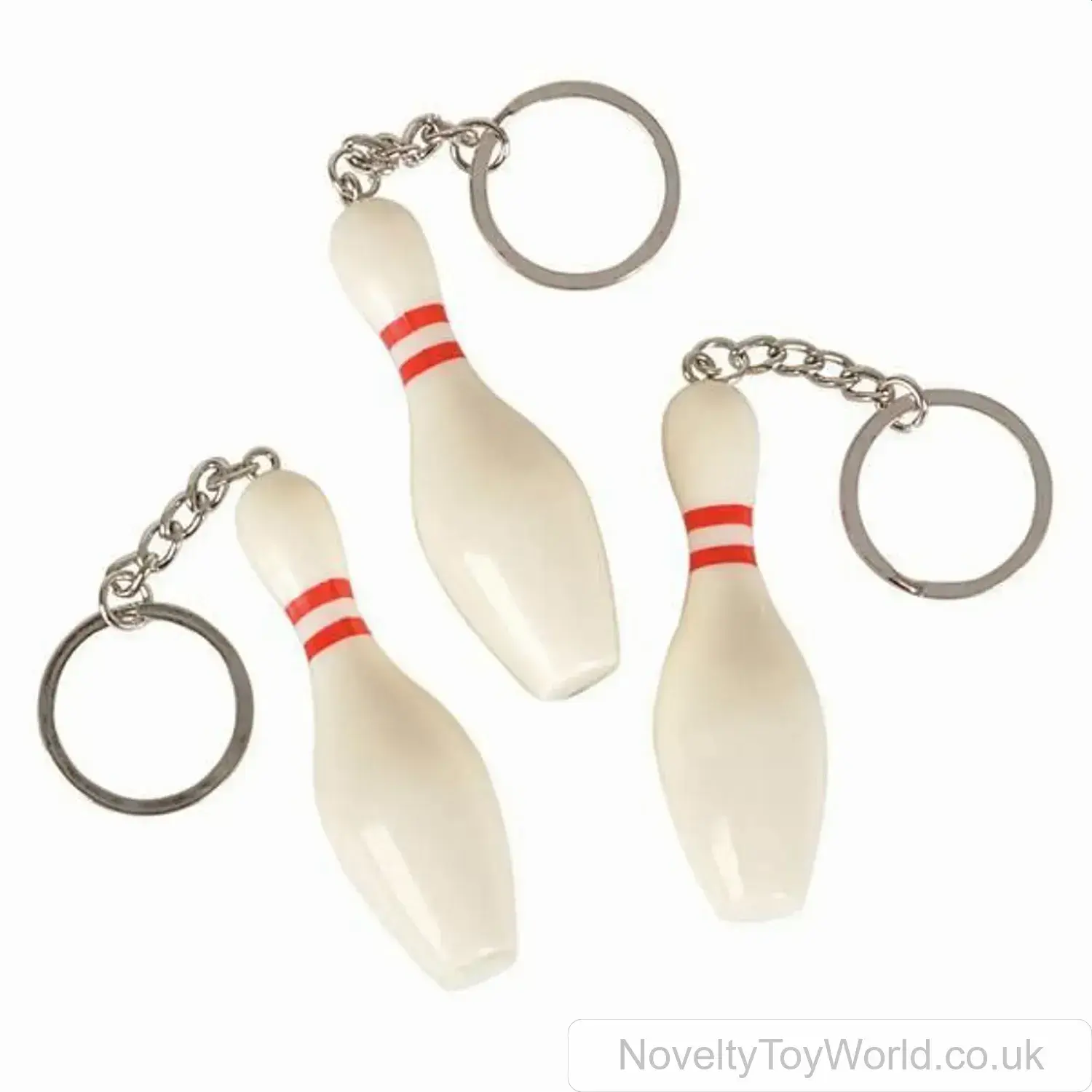 Bowling Pin Novelty Keyring (7cm)