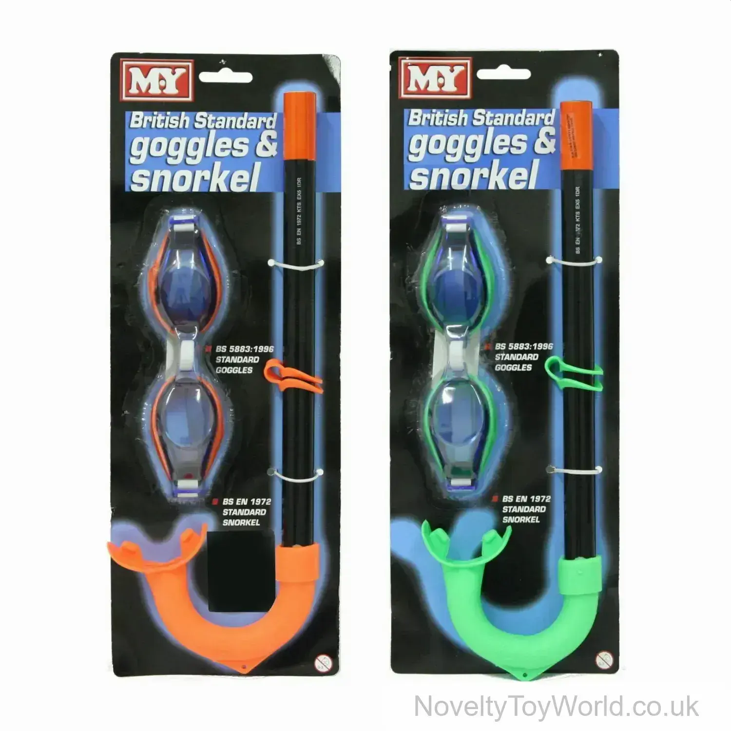 British Standard Goggles & Snorkel Set - Assorted Colours
