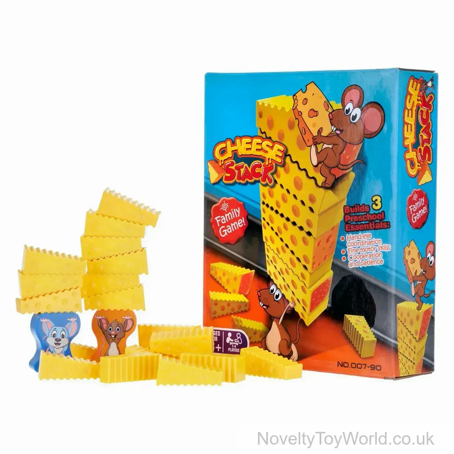 Cheese Stack Tower Family Game - 1 to 4 Players