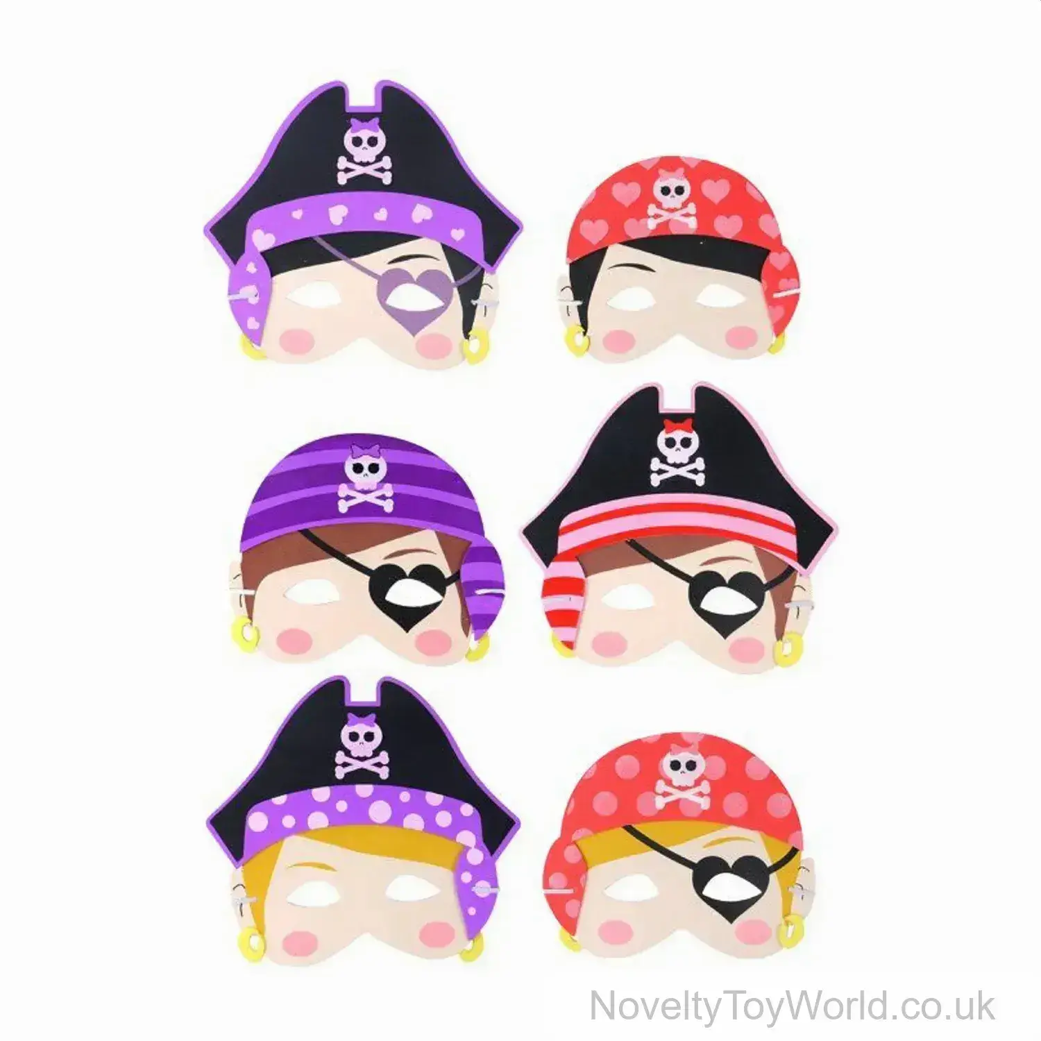 Child's Foam Girl Pirate Masks - Fancy Dress Party