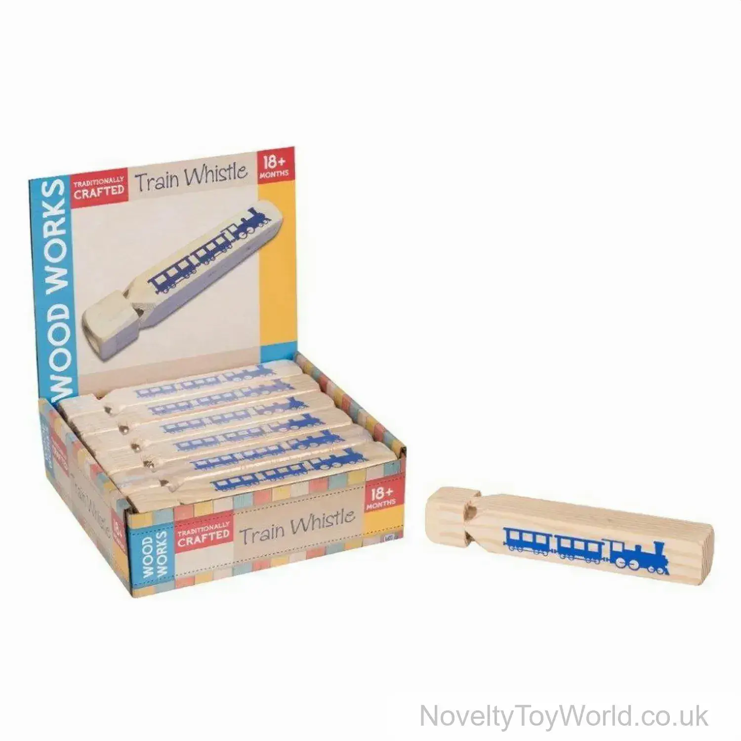 Choo Choo Wooden Train Whistle Toy (18cm)