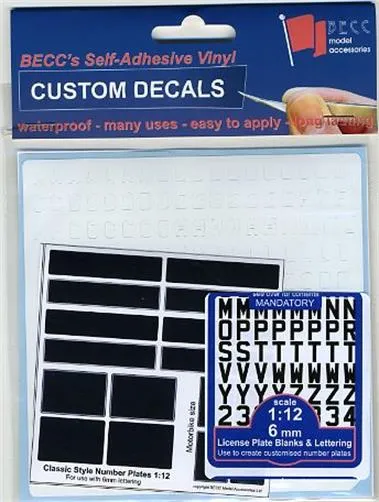 BECC Classic White 3 & 4mm Vinyl Number Plate Set