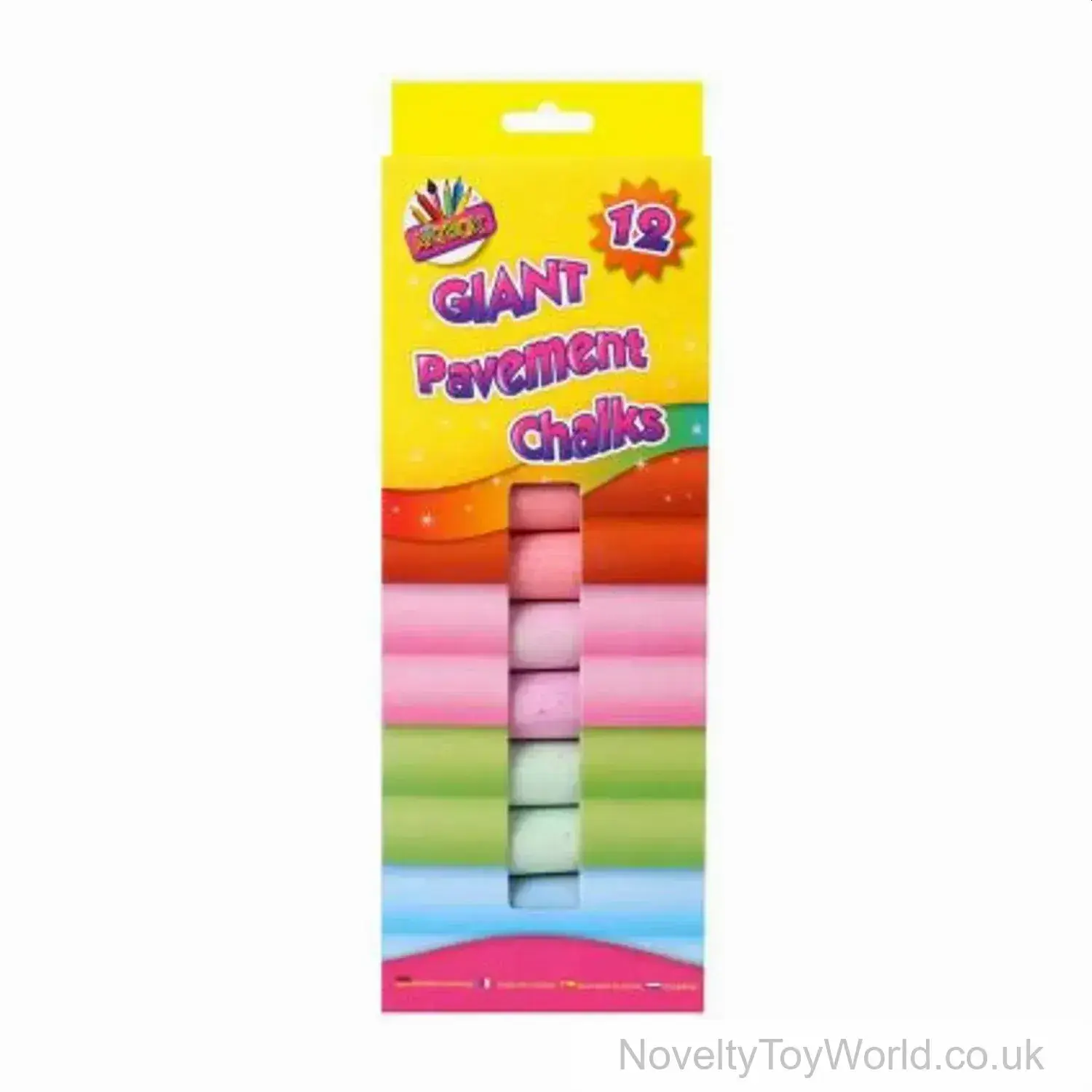 Coloured Giant Pavement Sidewalk Chalk (12 pack)