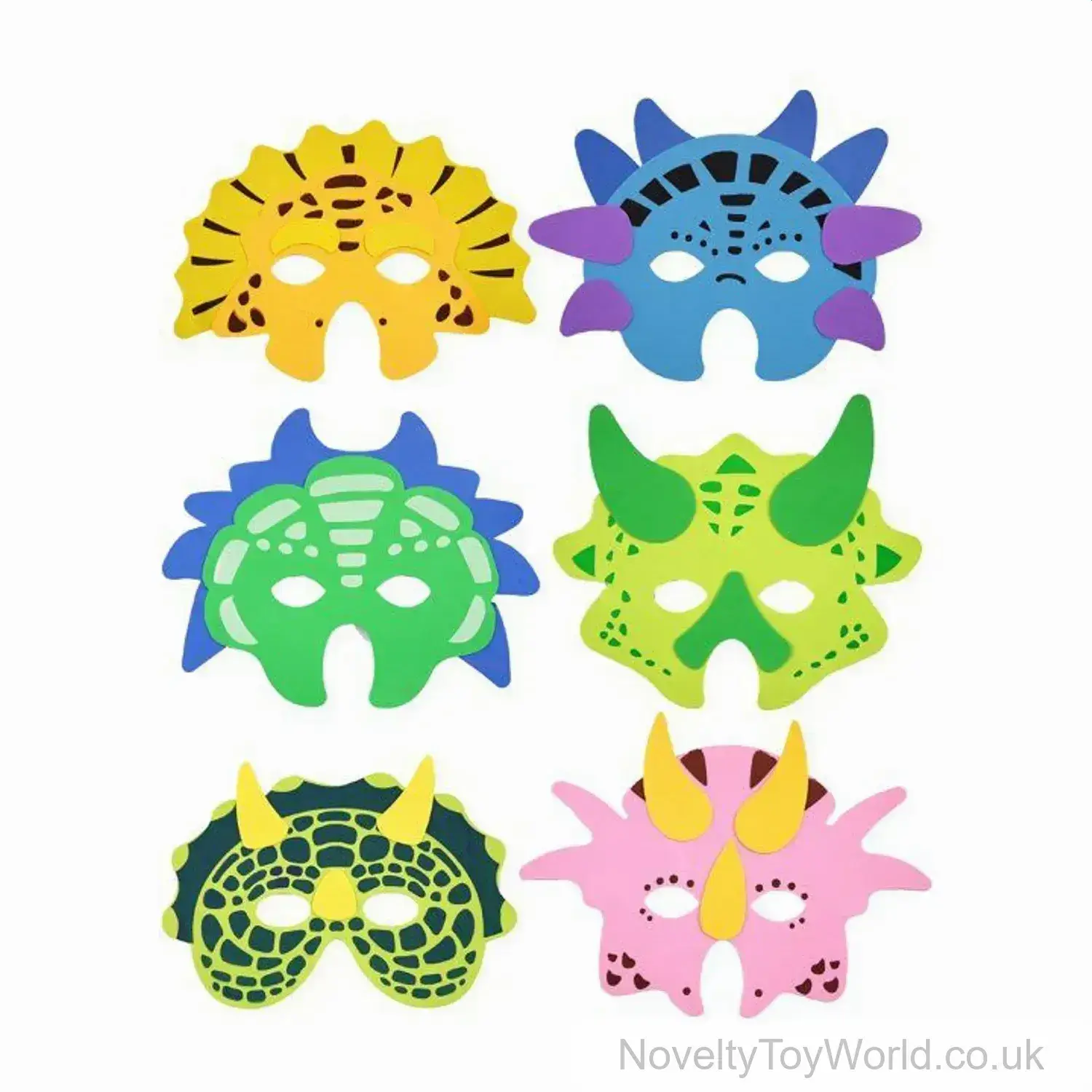 Colourful Foam Dinosaur Masks - Fancy Dress Party (Child Size)