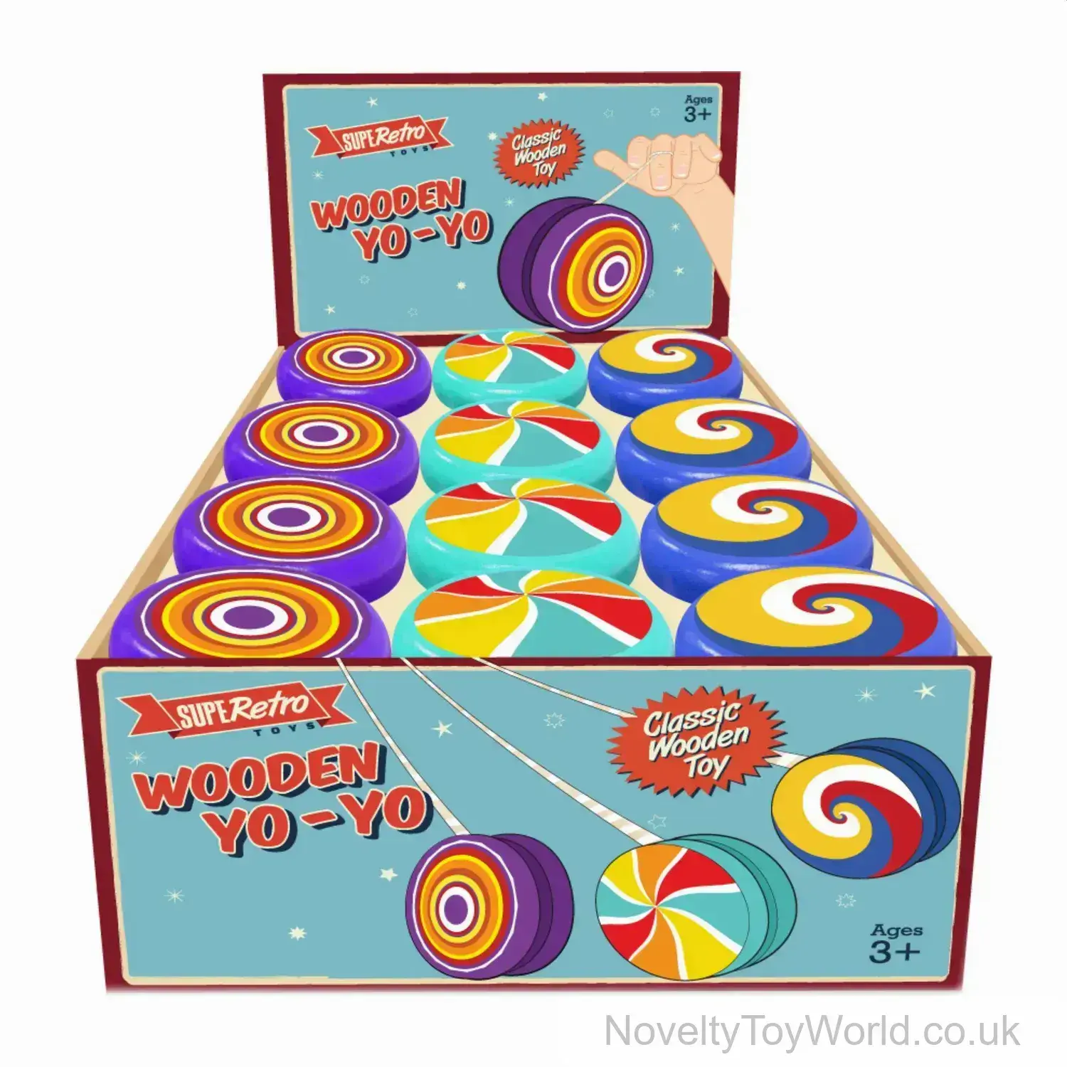 Colourful Painted Classic Wooden Yo-Yo - 3 Assorted (5cm)