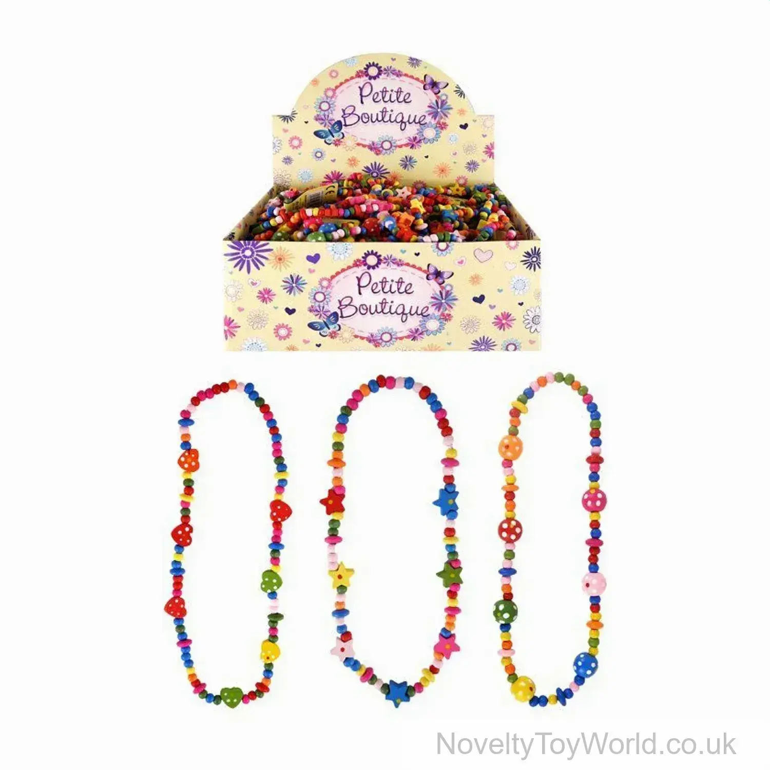 Colourful Wooden Bead Necklaces - 3 Assorted