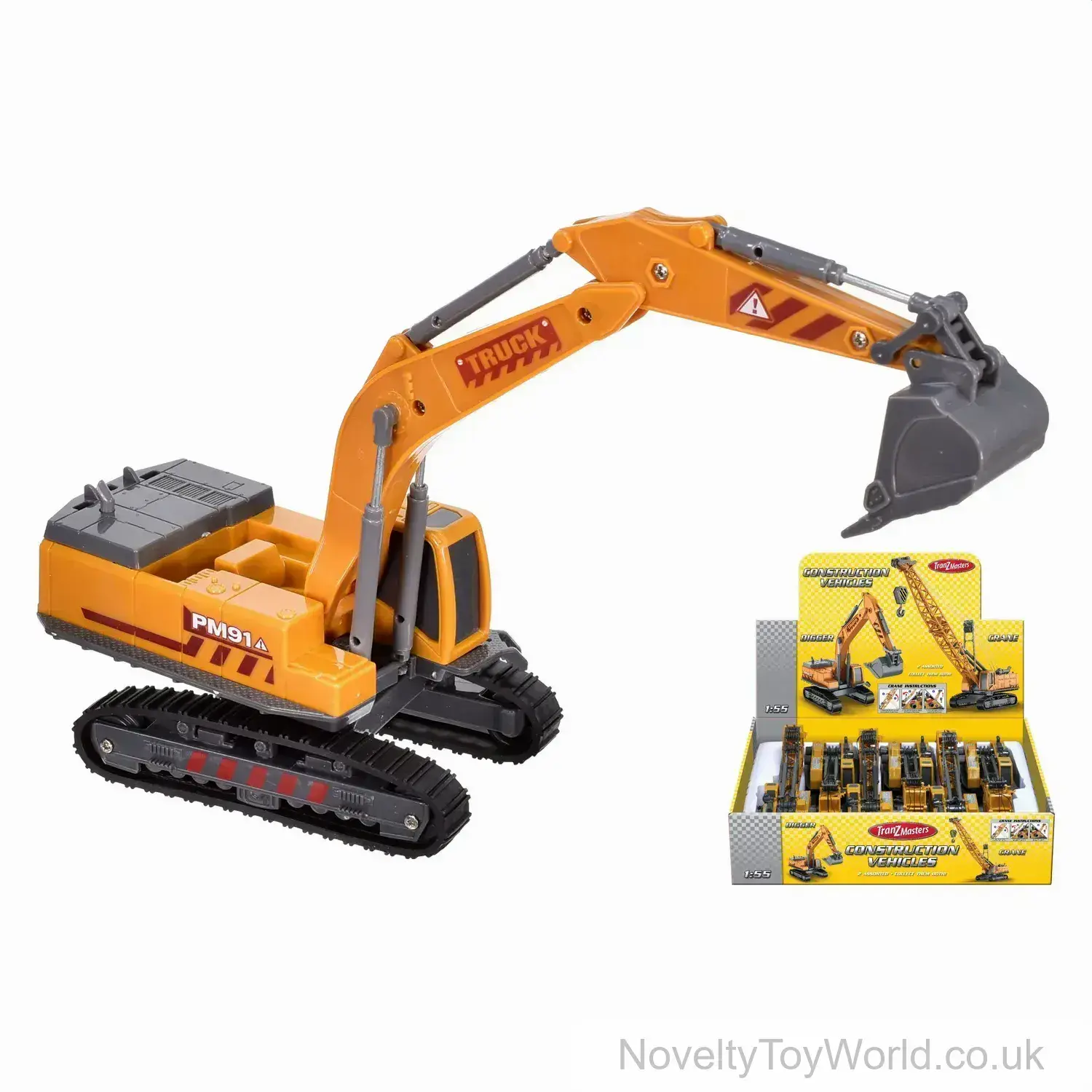 Construction Diggers & Cranes Toy Vehicle - 2 Assorted