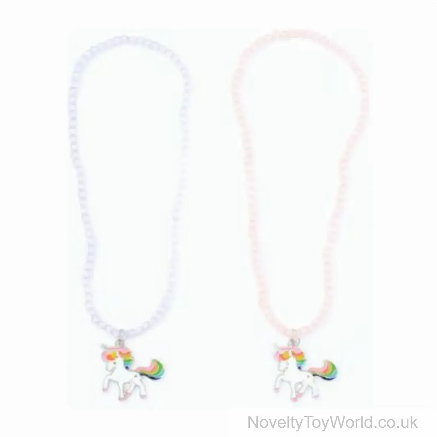 Cute Unicorn Pendant Beaded Necklace (38cm)