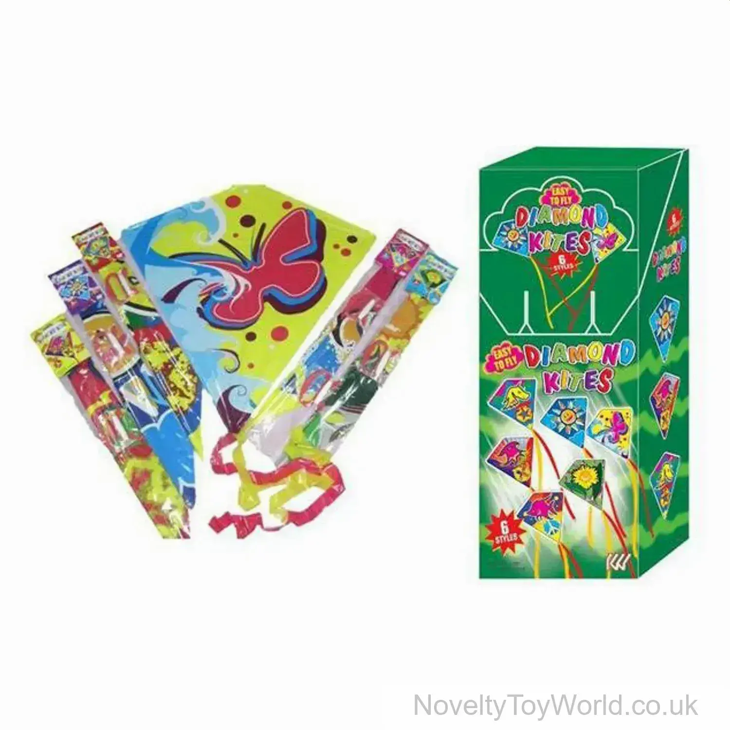 Diamond Shape Small Kite for Children - 3 Assorted Designs