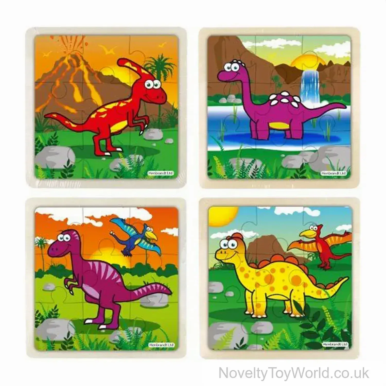 Dinosaur Mini Wooden Jigsaw Puzzle - 4 Assorted (13cm)