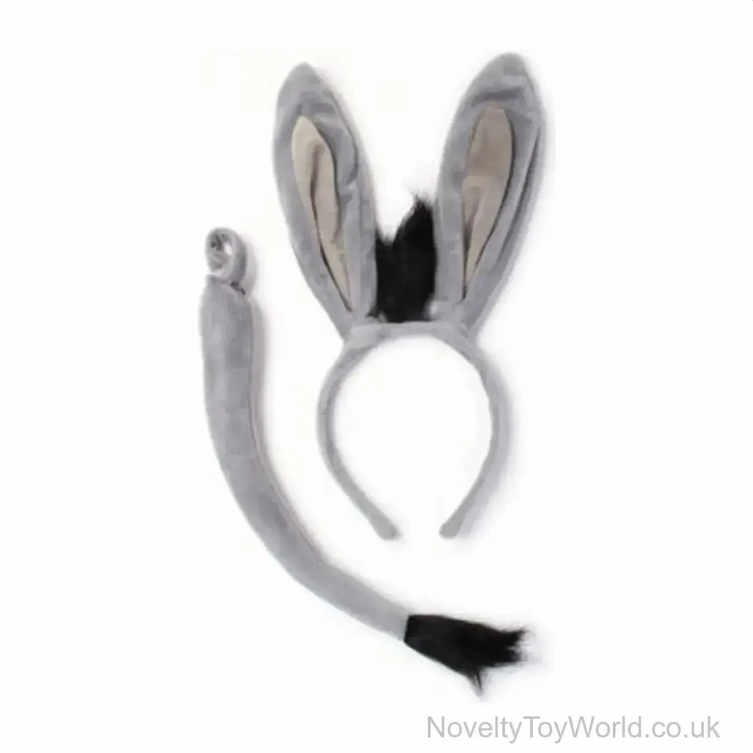 Donkey Ears Headband & Tail Fancy Dress Set