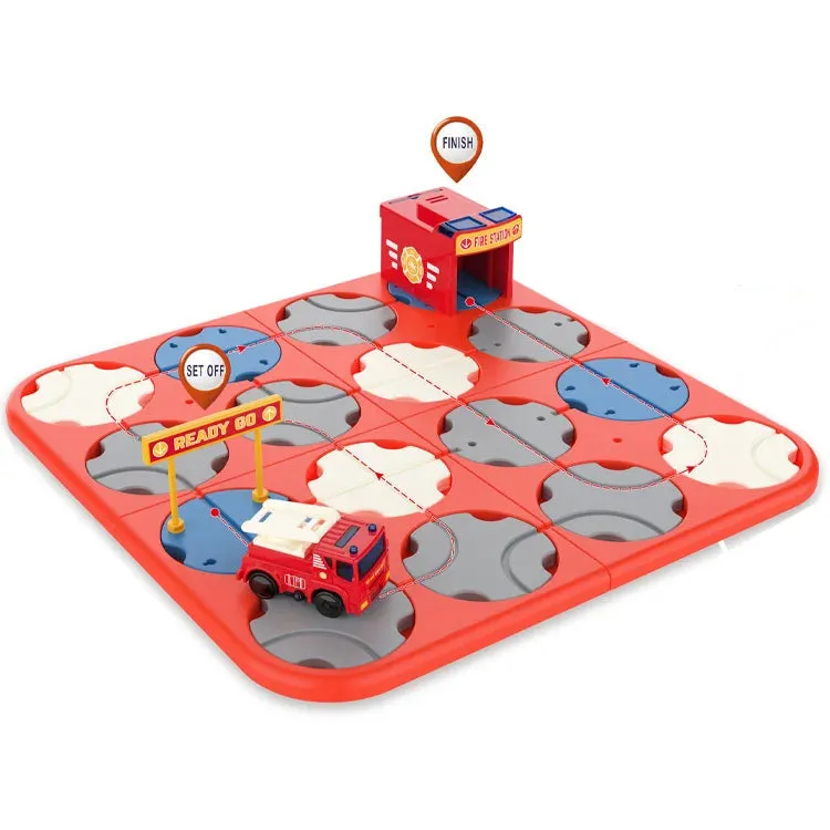 Track Maze Set - Fire Engine - DIY Create Your Own Track- 34 Pieces