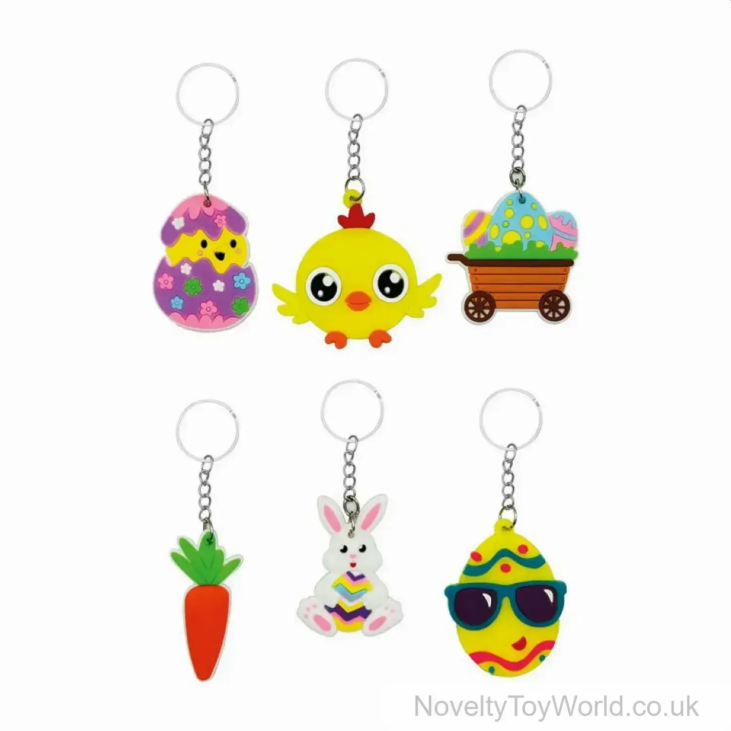 Easter PVC Rubber Keyring - 6 Assorted