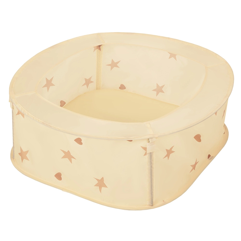 Ballpit Playpen For Kids, Babies And Toddlers Children Foldable Portable Indoor Outdoor, light beige, No Balls