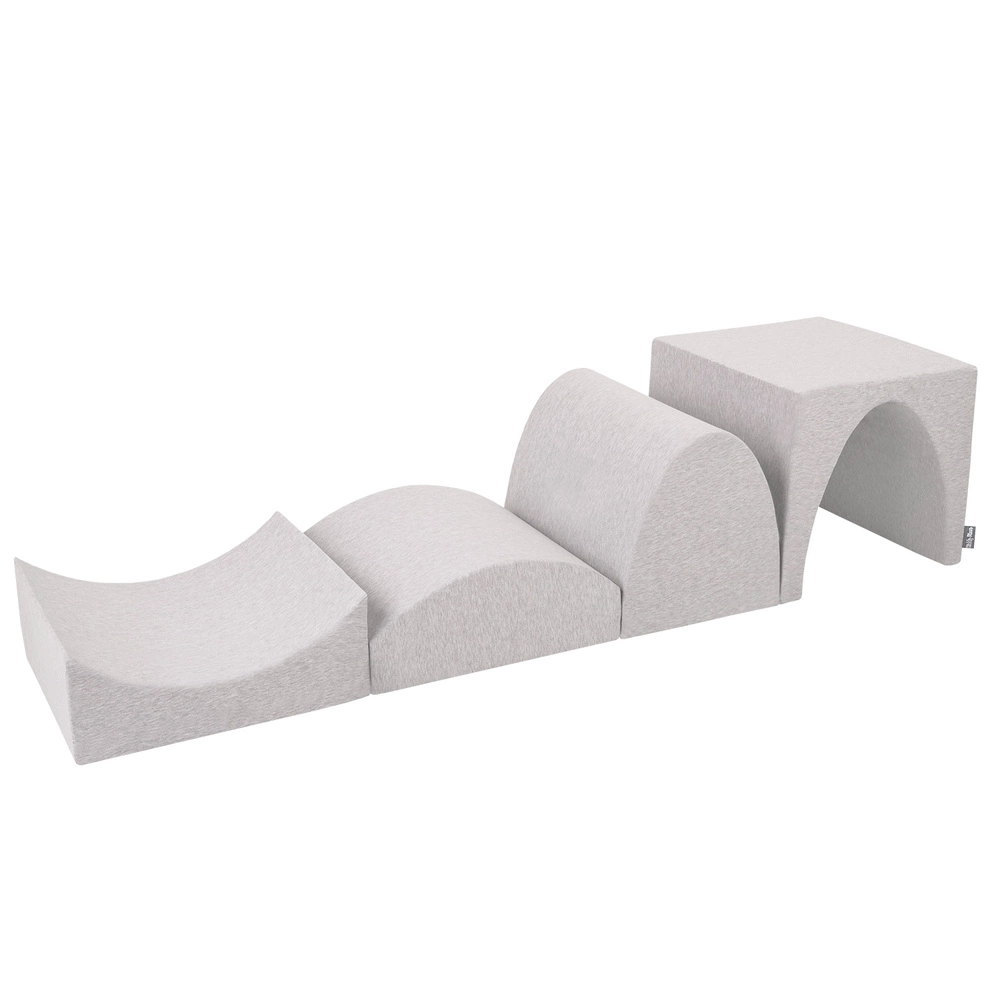 KiddyMoon Foam playground - Hill/Tunnel/Ramp L/halfshaf L PPZ-234, light grey, Multi-Size