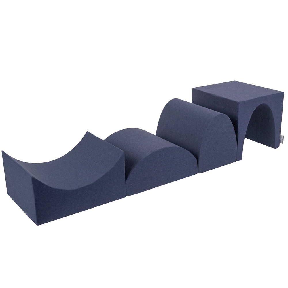 KiddyMoon Foam playground - Hill/Tunnel/Ramp L/halfshaf L PPZ-234, navy blue, Multi-Size