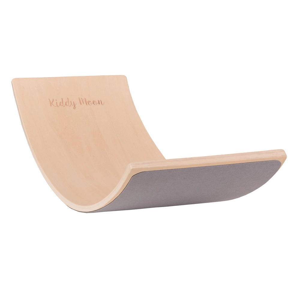 KiddyMoon Wooden Balance Board for Children Wooden Swing Board Montessori Toy for Kids Balancing Board for Babies 80x30cm, Natural, 83x29,5x1,7/Felt