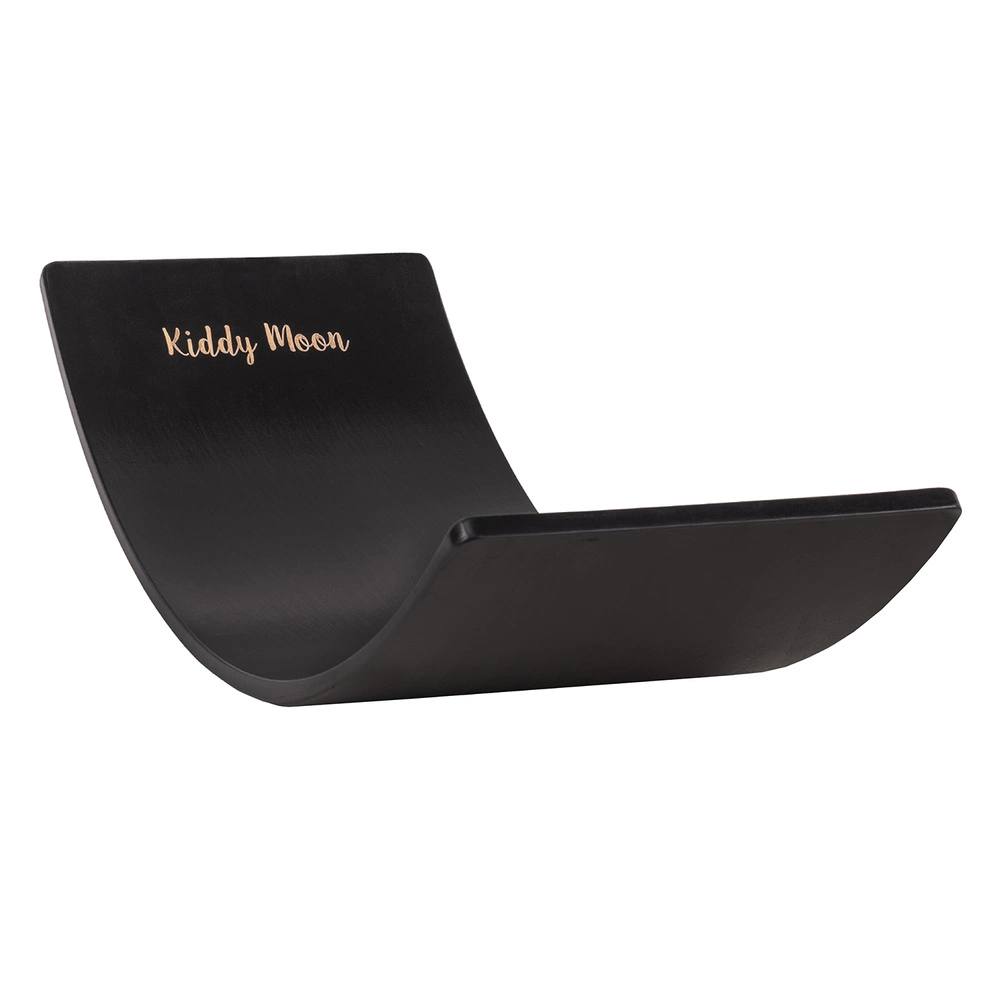 KiddyMoon Wooden Balance Board for Children Wooden Swing Board Montessori Toy for Kids Balancing Board for Babies 80x30cm, black, 83x29,5x1,7/Felt