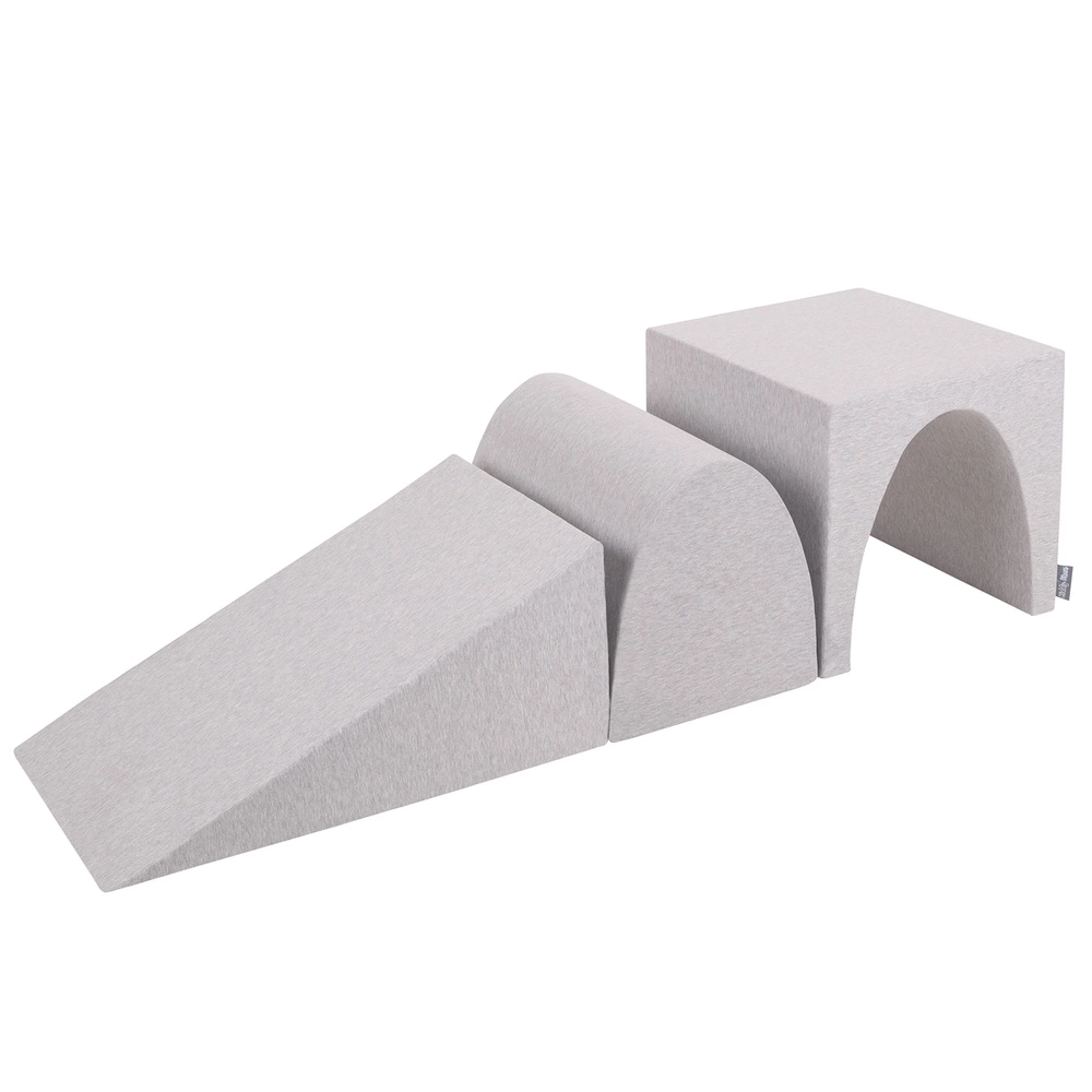 KiddyMoon foam playground wedge L/hill/tunnel PPZ-243, light grey, Multi-Size