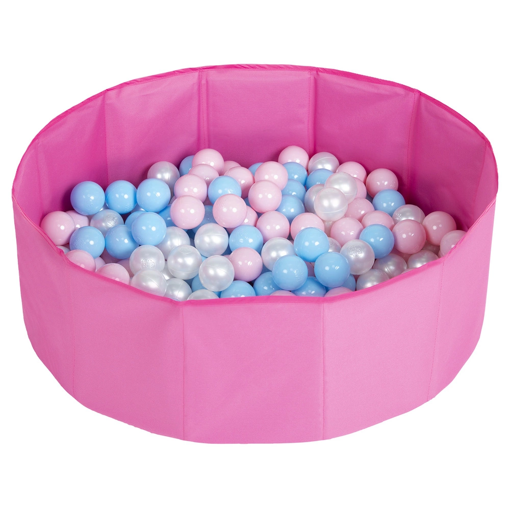 children colourfull foldable ballpit plastic balls, pink:babyblue/powderpink/pearl, 100 balls