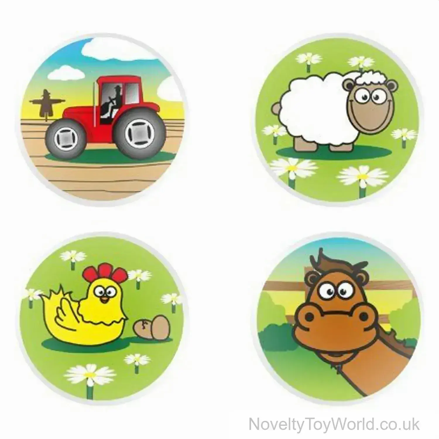 Farm Animal Bouncy Ball In Tub (3.3cm)