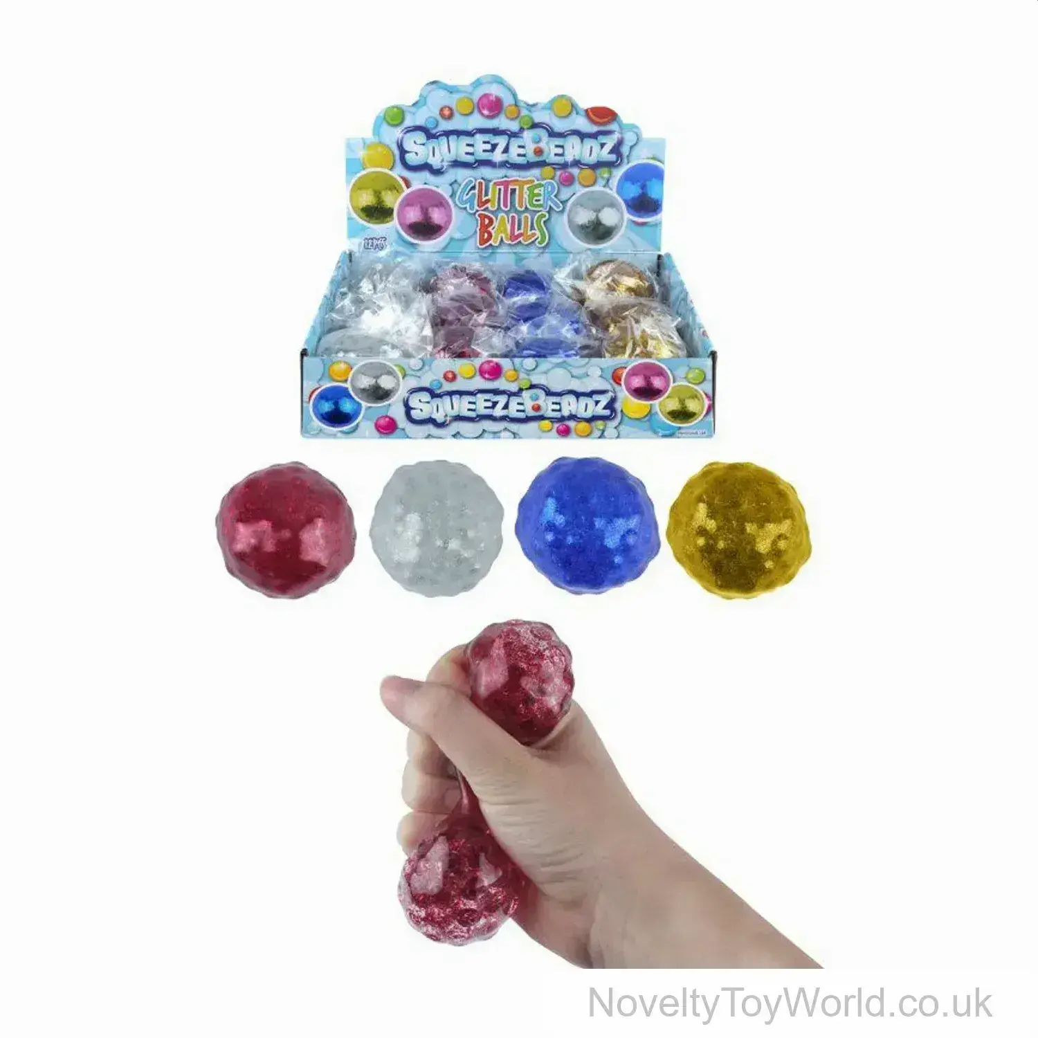 Fidget Stress Balls with Beads (6.5cm) - Assorted Colours