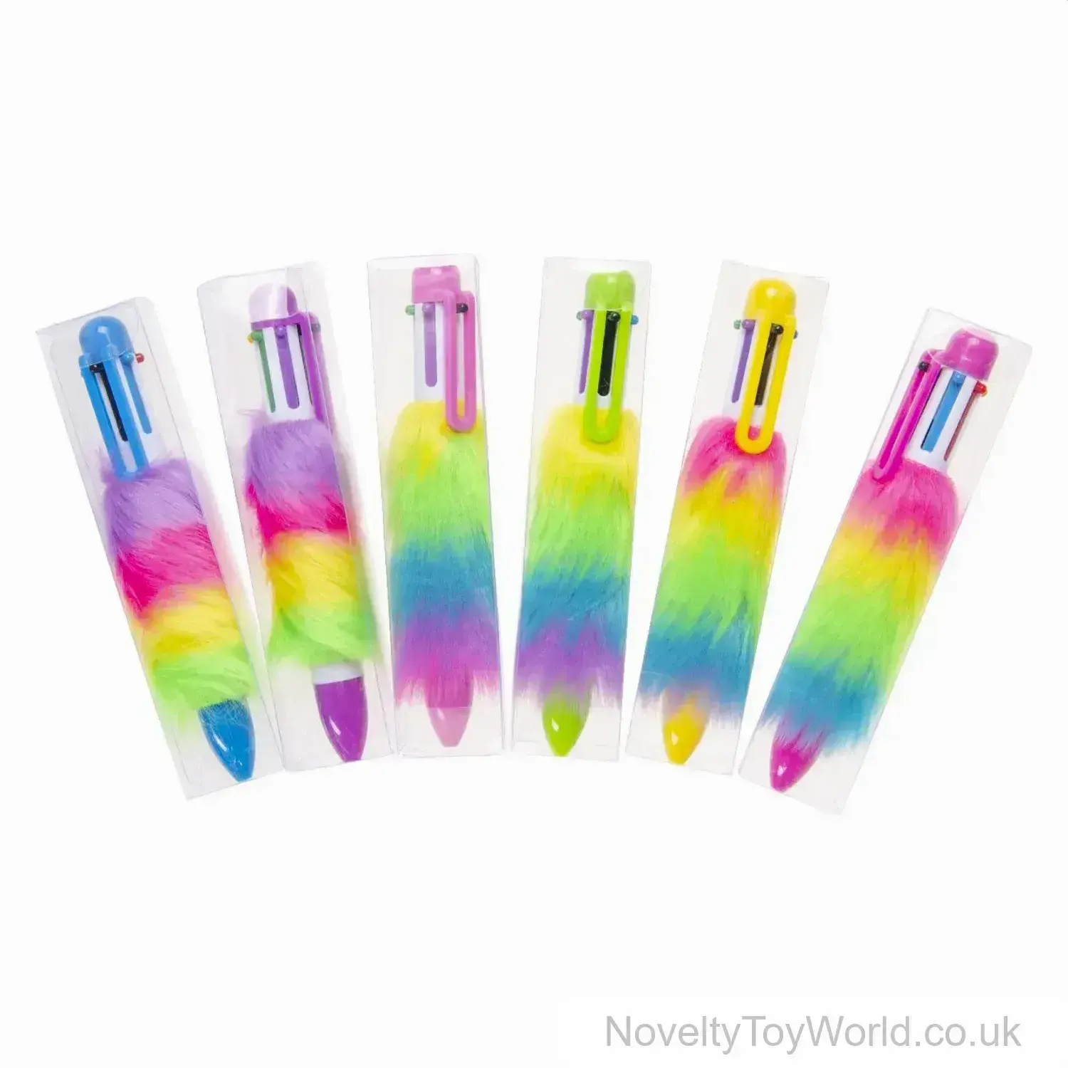 Fluffy Pen With Rainbow Fur (14cm)