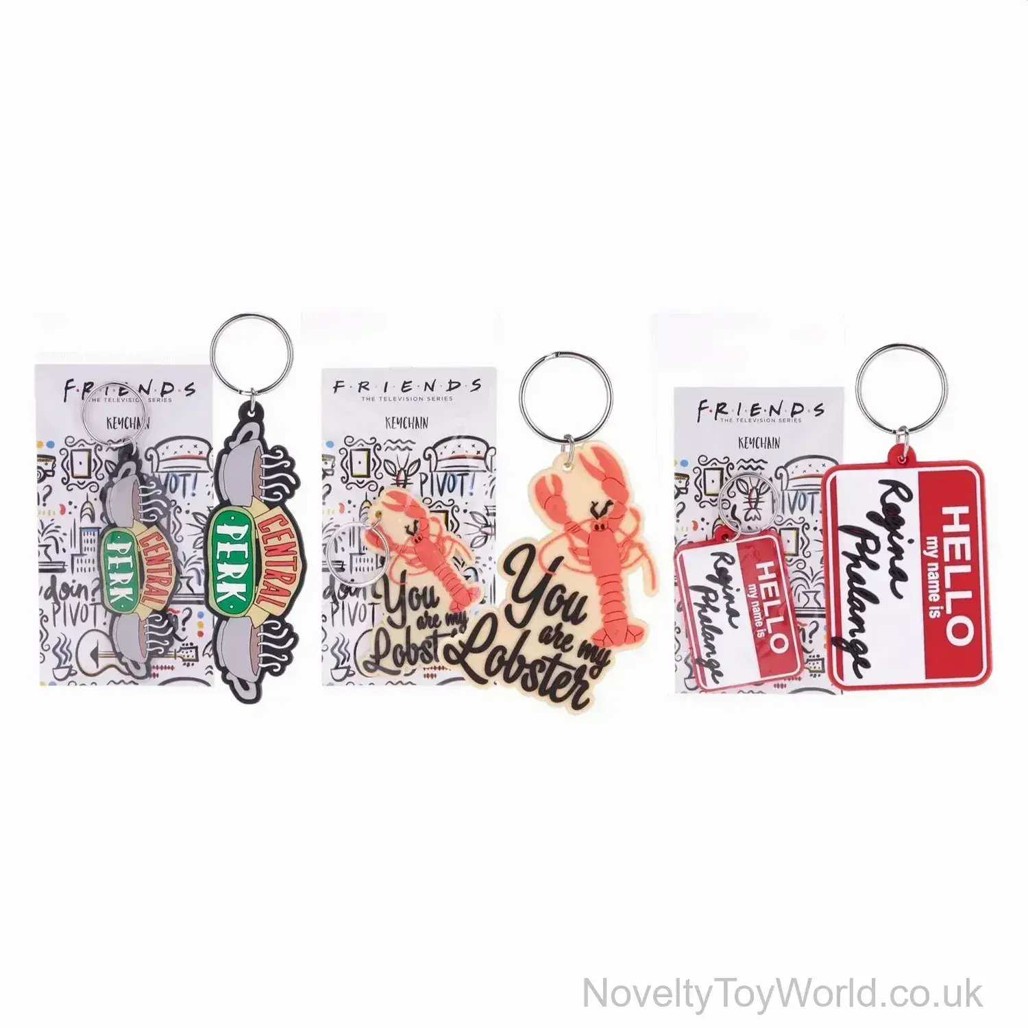 Friends Branded Novelty Rubber Keyrings - 3 Assorted